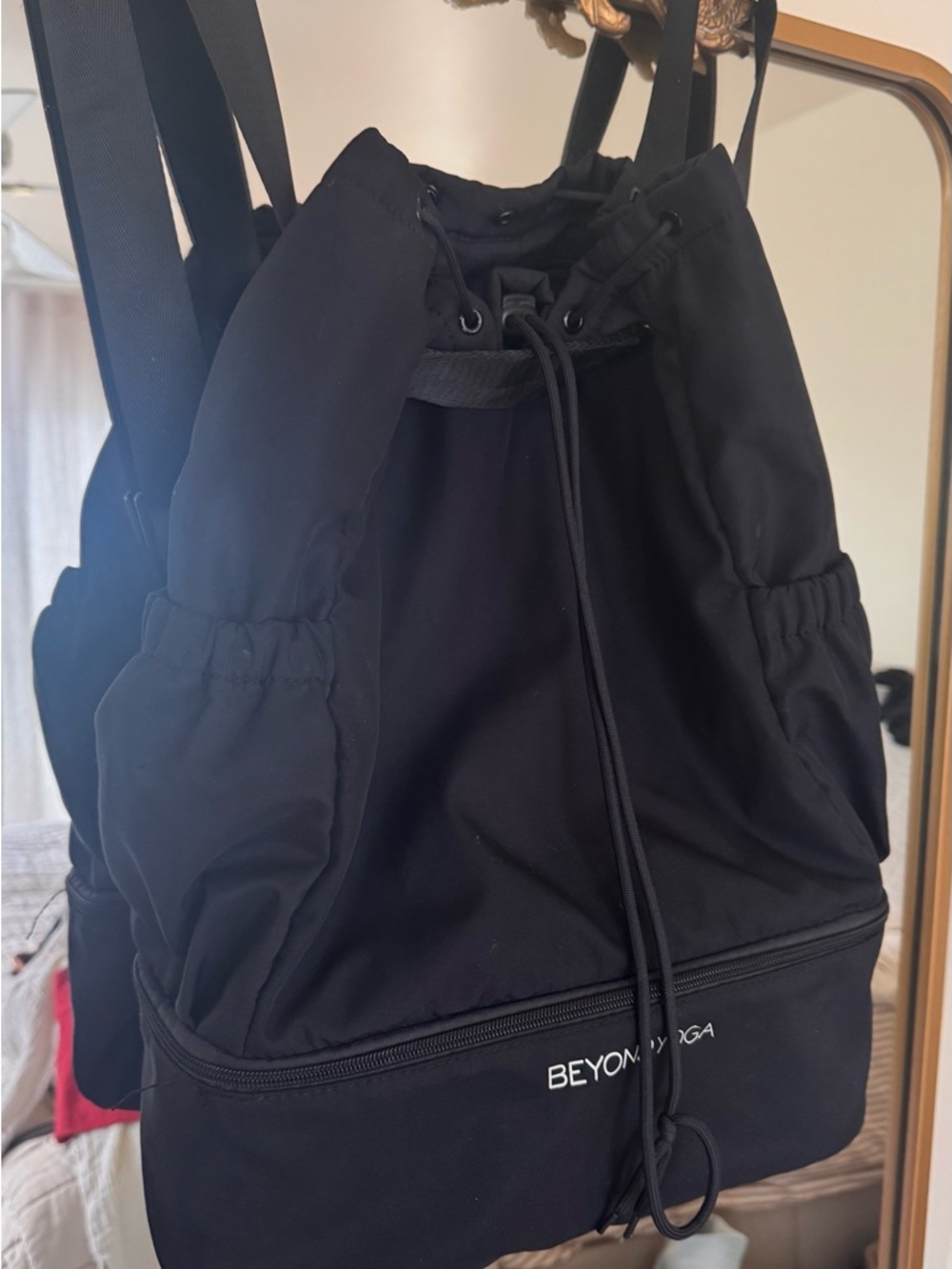 Beyond Yoga Black Drawstring Daypack Backpack